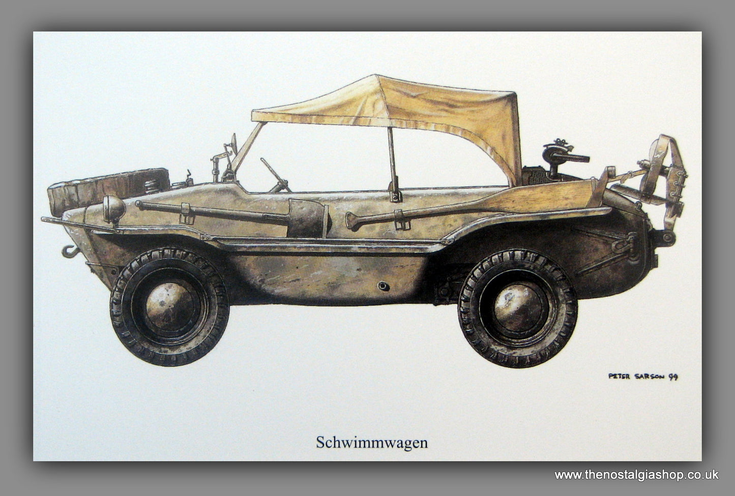 Schwimmwagen. German Vehicle. Mounted Print