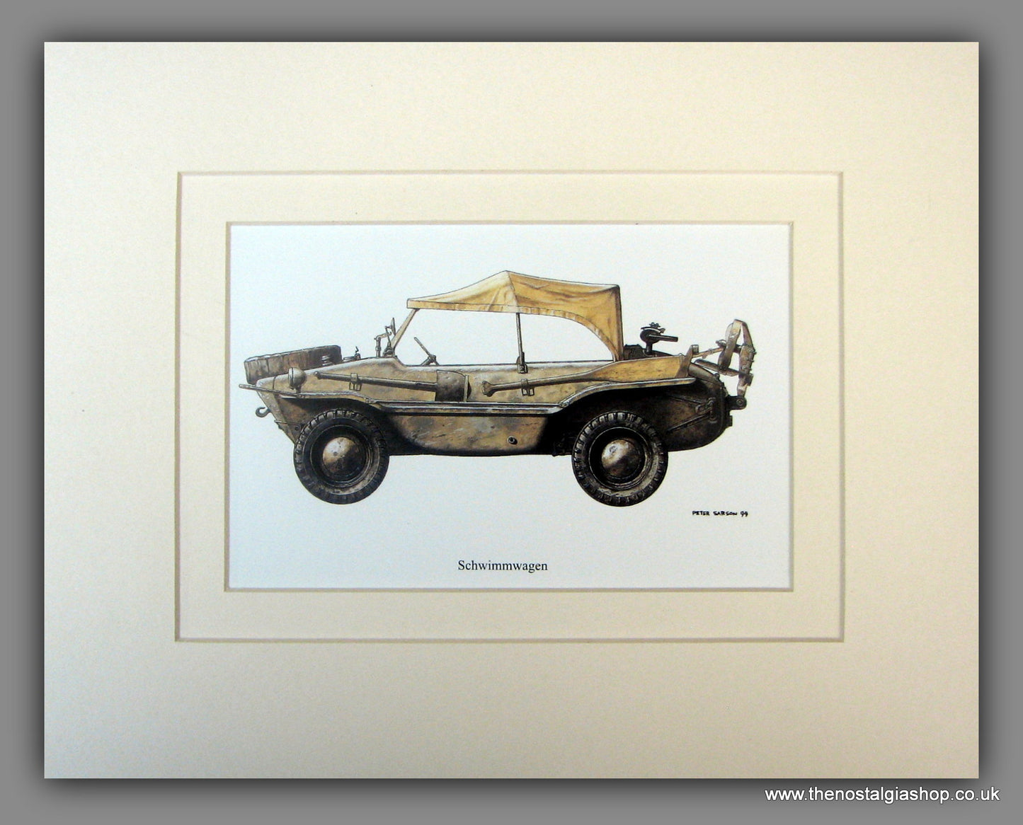 Schwimmwagen. German Vehicle. Mounted Print