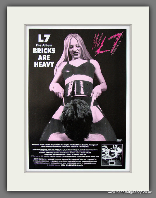 L7 Bricks Are Heavy. Original Advert 1992 (ref AD56072)