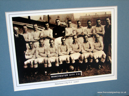 Manchester City  F.C. 1936/37. Team Photo in Mount.