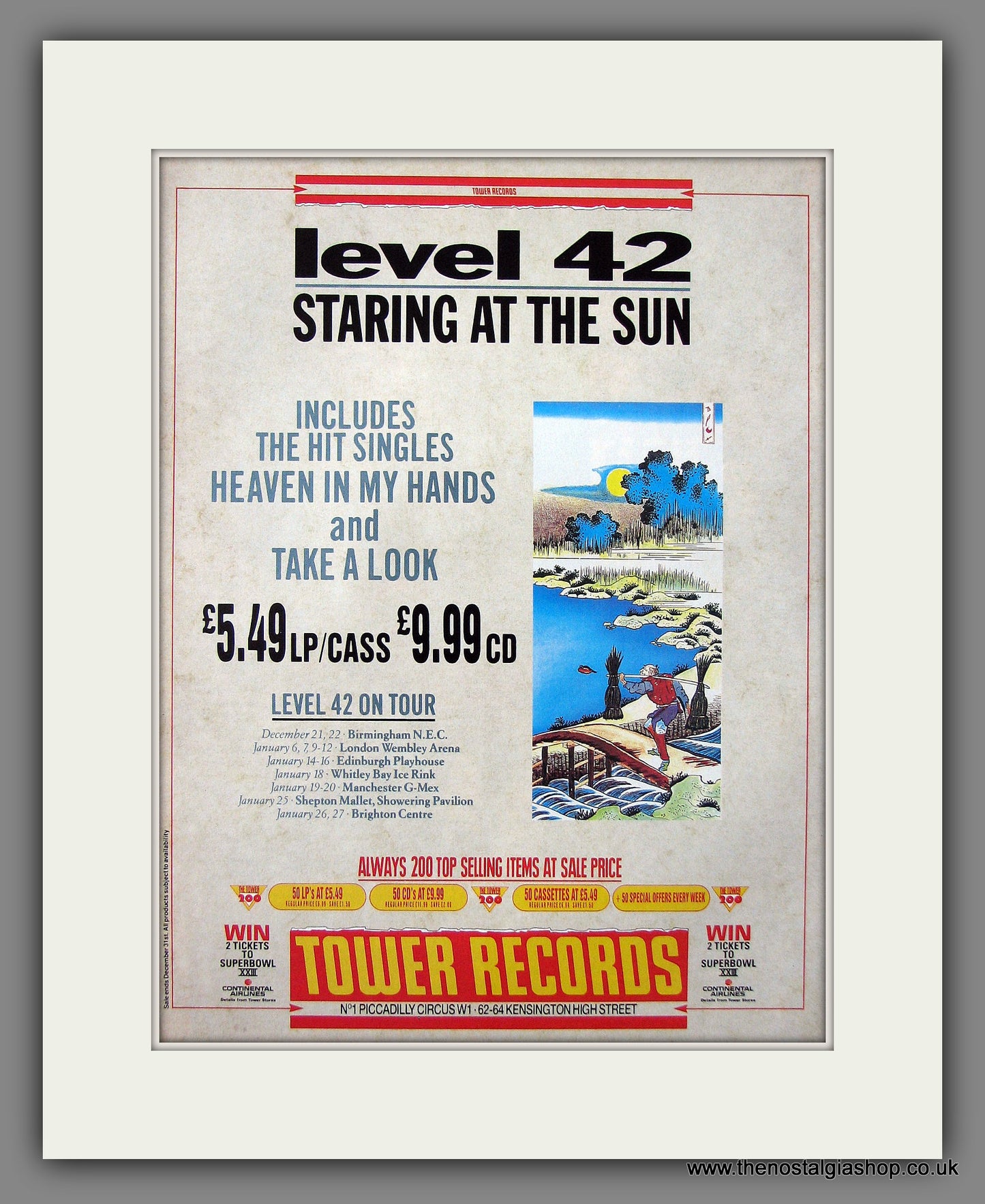 Level 42 Staring At The Sun 1988. Original Vintage Advert (ref AD56111)