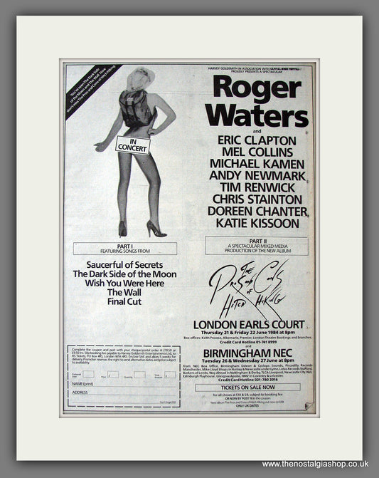 Roger Waters In Concert. Original Advert 1984 (ref AD13676)