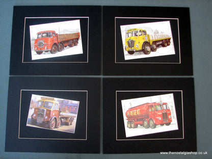 British Lorries. Set Of 4  Mounted prints