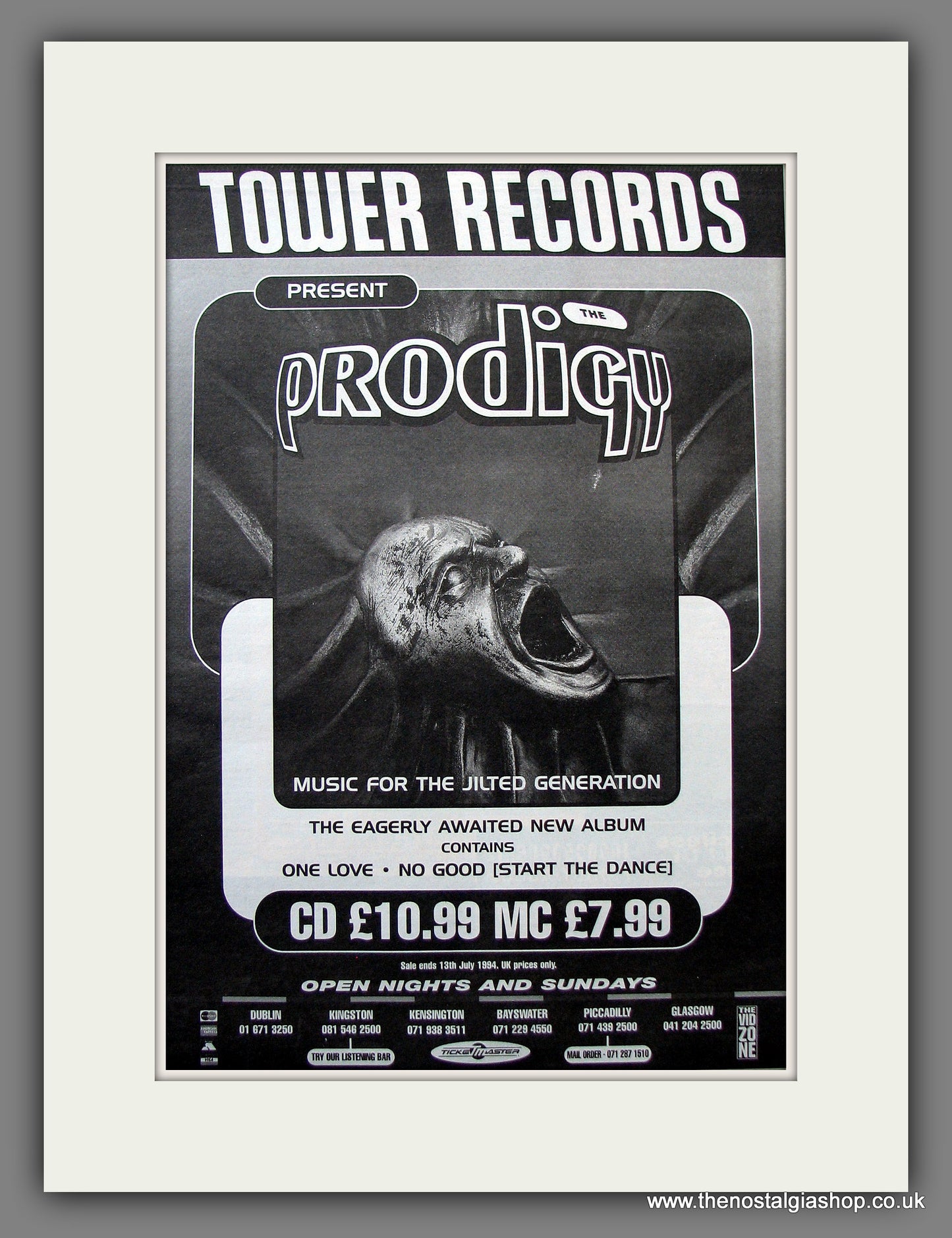 Prodigy Music For The Jilted Generation. Original Advert 1994 (ref AD13731)