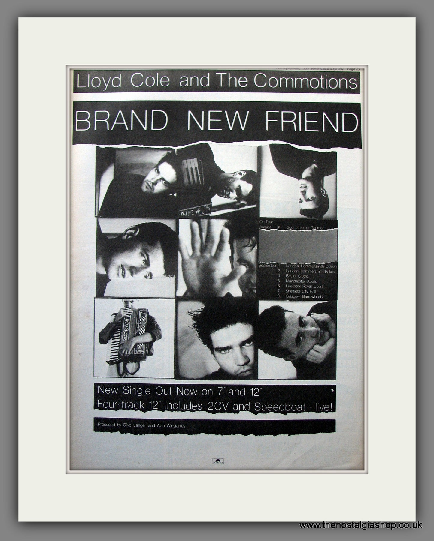 Lloyd Cole And The Commotions Brand New Friend. Original Advert 1985 (ref AD13747)