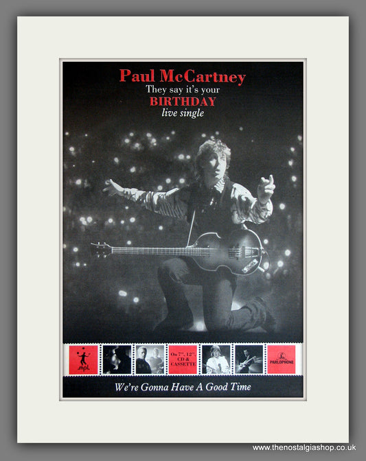 Paul McCartney They Say It's Your Birthday. Original Advert 1990 (ref AD13765)