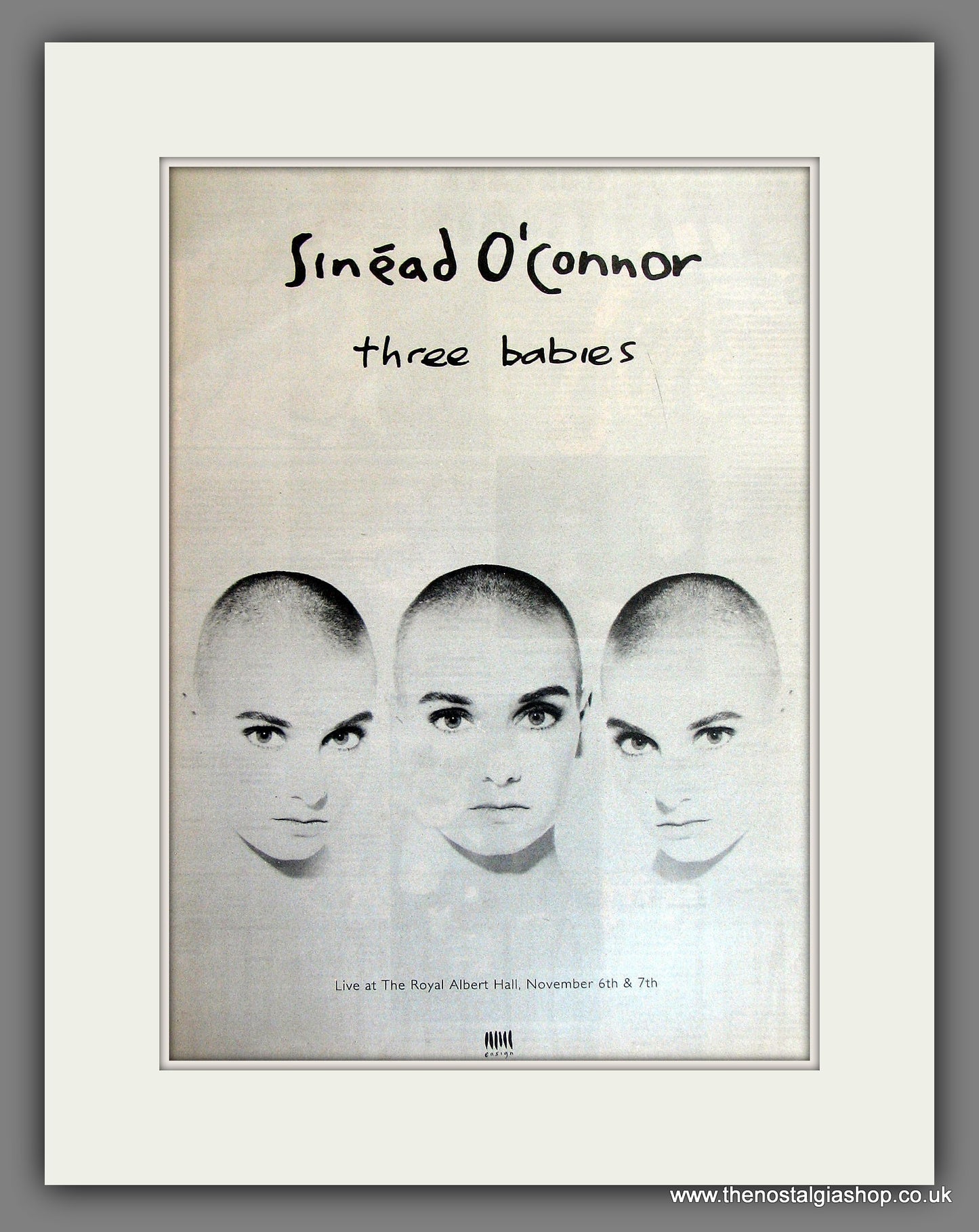Sinead O'Connor Three Babies. Original Advert 1990 (ref AD13767)