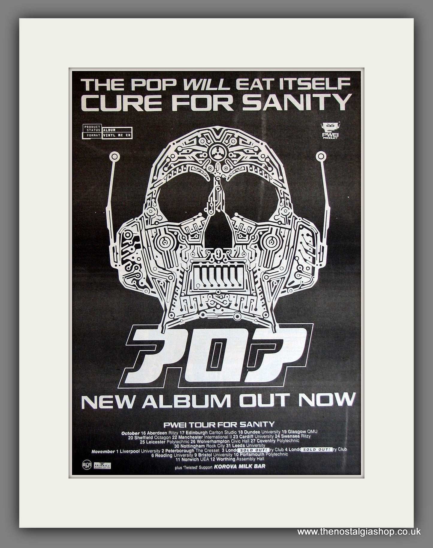 Pop Will Eat Itself Cure For Sanity. Original Advert 1990 (ref AD13771)