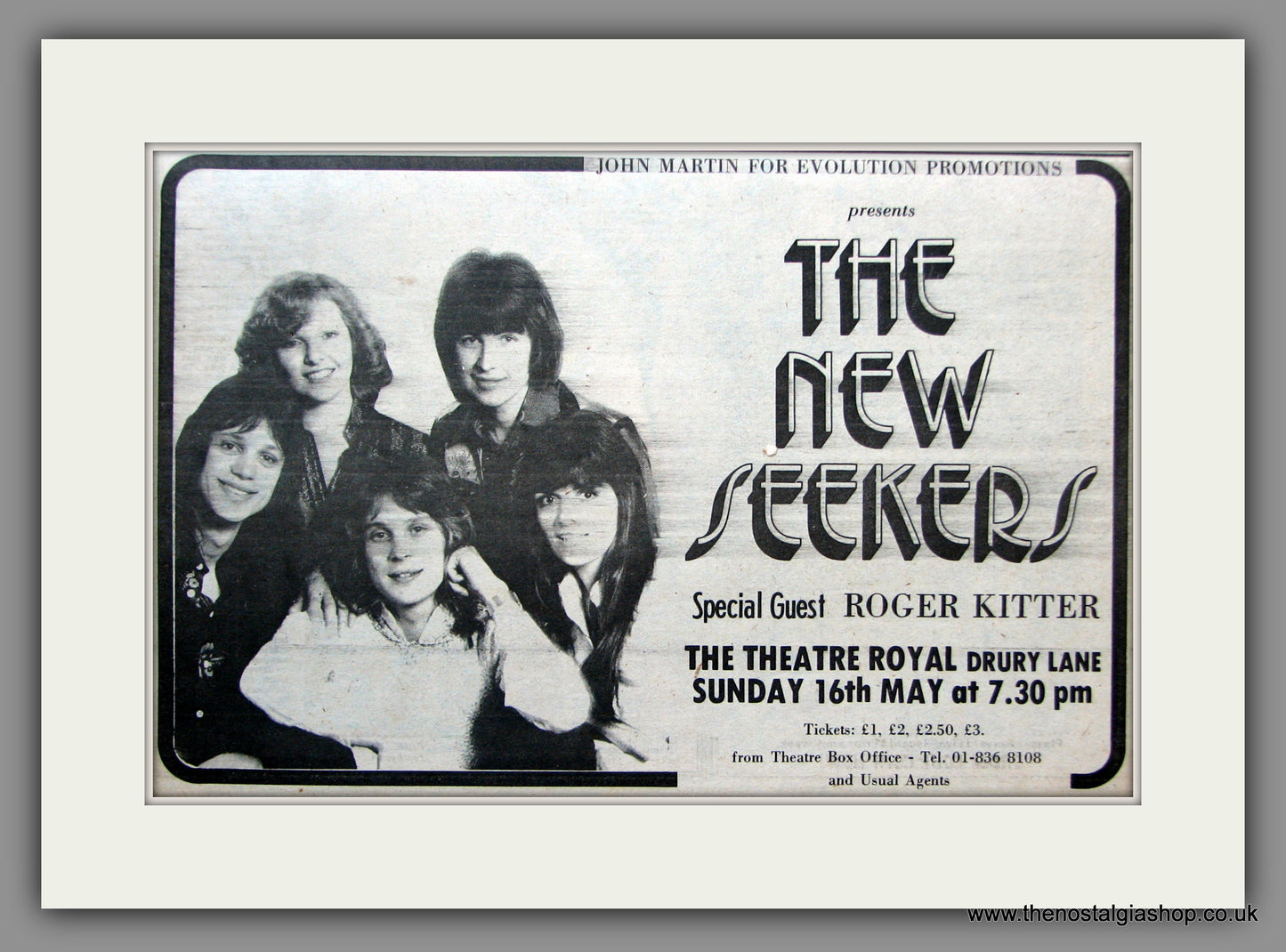 New Seekers at the Theatre Royal. 1976 Original Advert (ref AD51311)