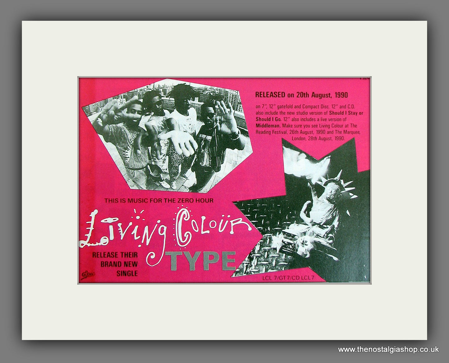 Living Colour Type. Original Vintage Advert 1990 (ref AD56205)