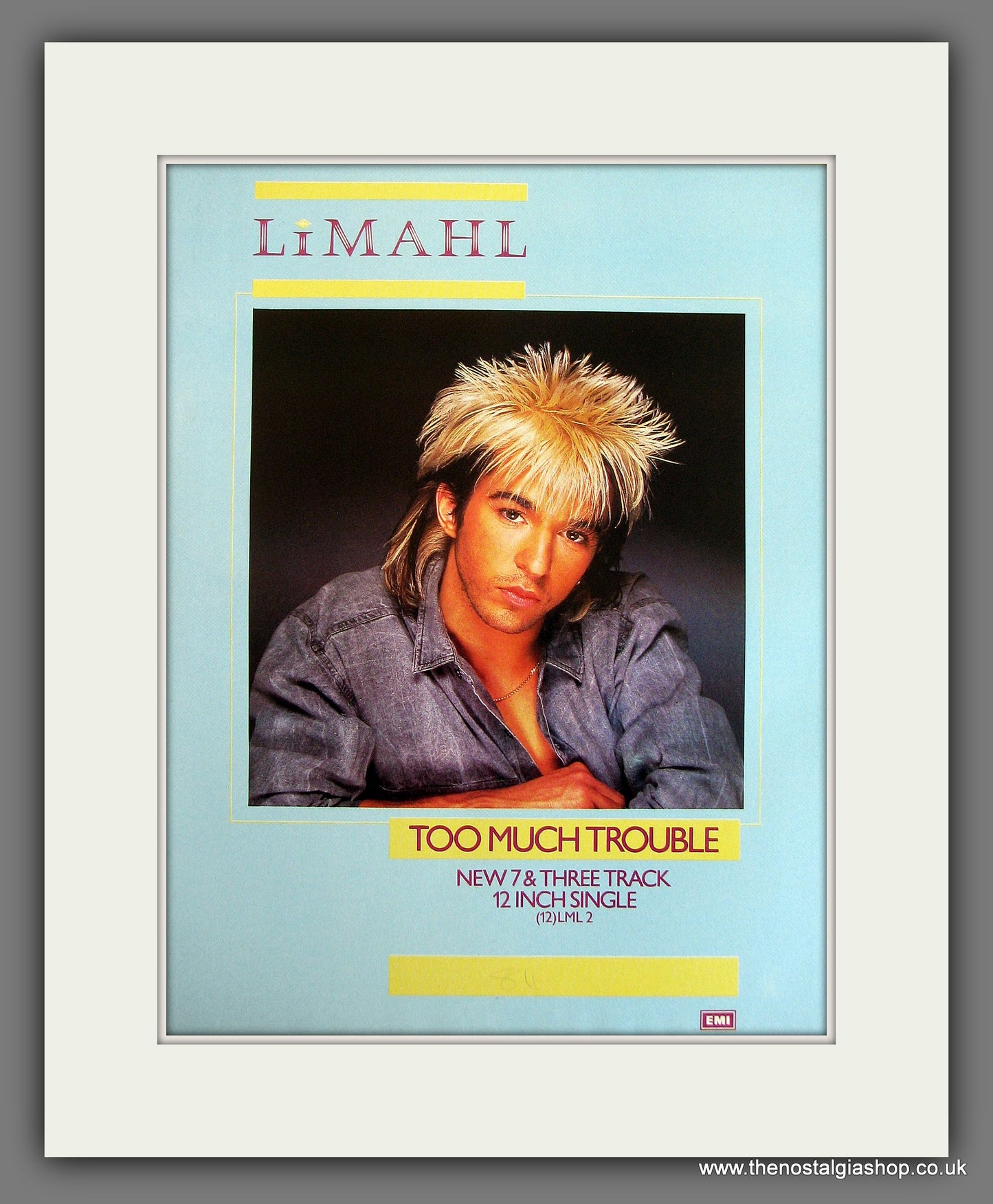 Limahl Too Much Trouble. Original Vintage Advert 1984 (ref AD56220)