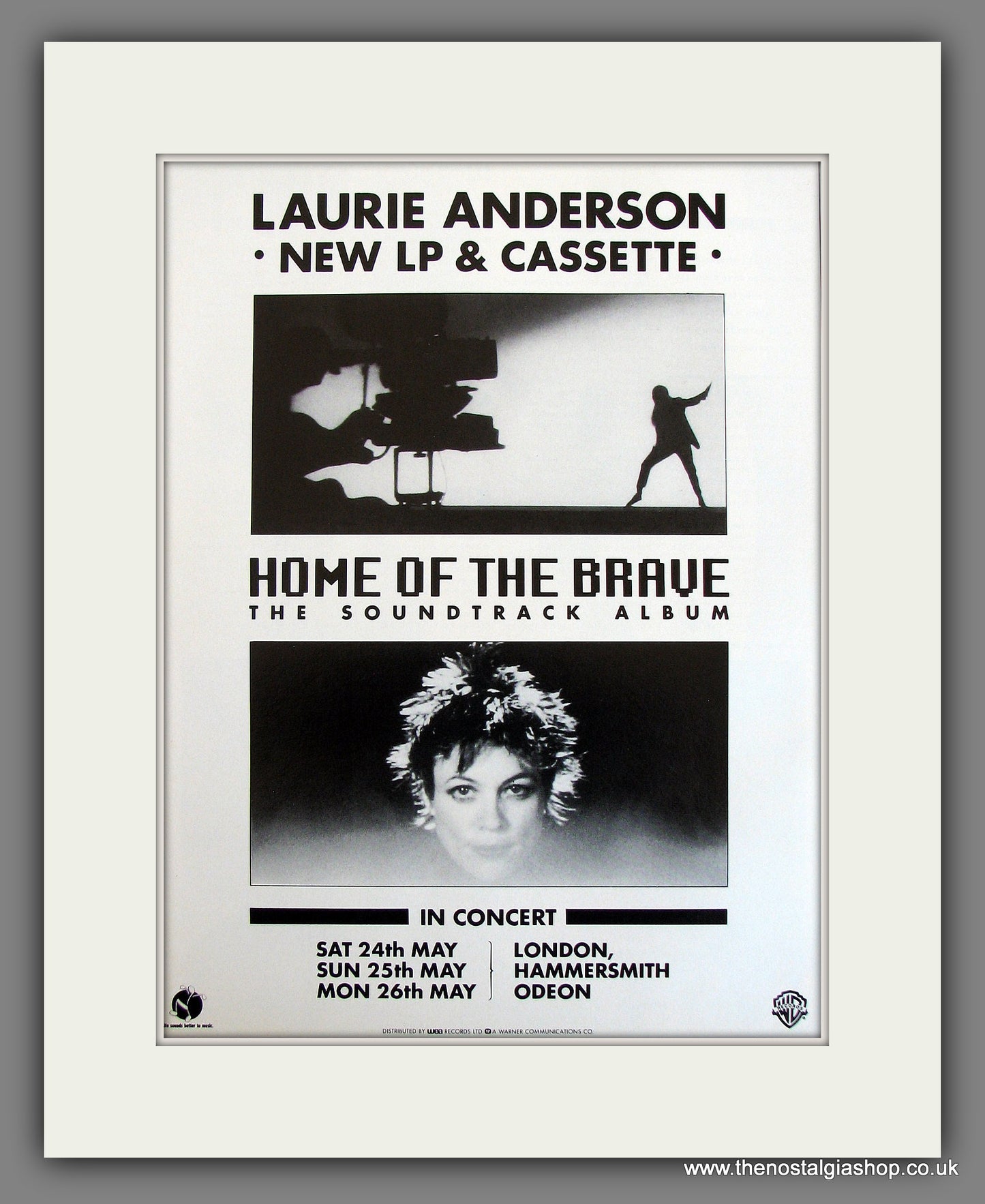 Laurie Anderson Home Of The Brave. Original Vintage Advert 1986 (ref AD56227)