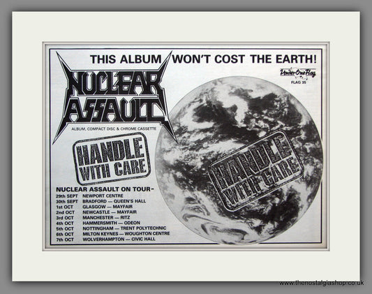 Nuclear Assault. Handle With Care, & UK Tour Dates. 1989 Original Advert (ref AD51345)