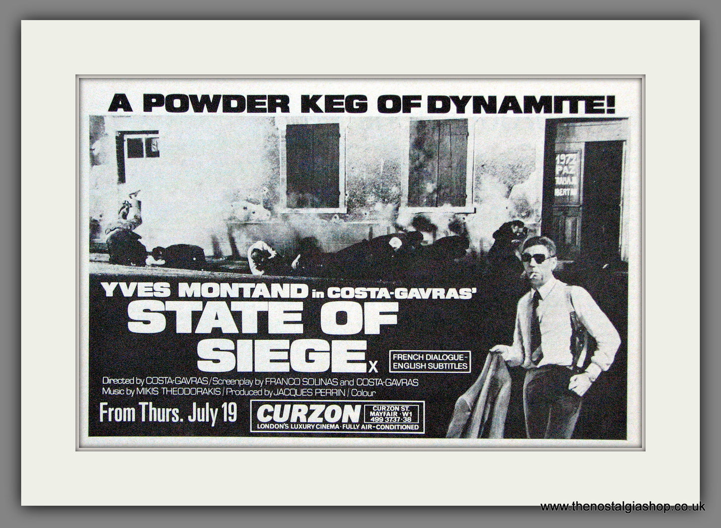 State Of Siege. Yves Montand. 1973 Original Film Advert (ref AD56132)