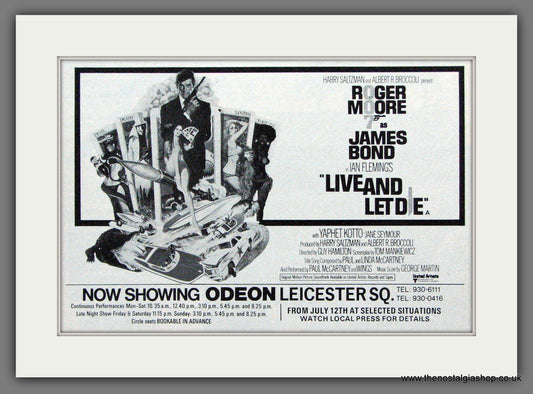 James Bond. Live And Let Die. 1973 Original Film Advert (ref AD56131)