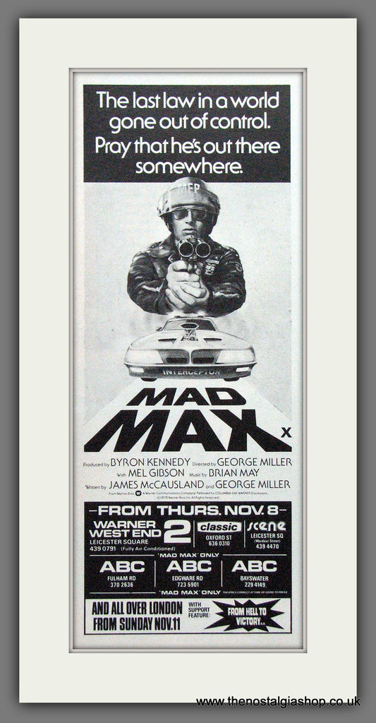 Mad Max. 1979 Original Film Advert (ref AD56133)