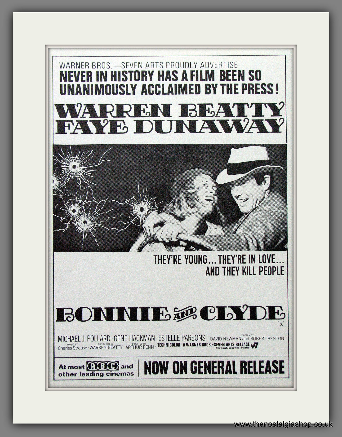 Bonnie And Clyde. Vintage Original Advert 1967 (ref AD56141)