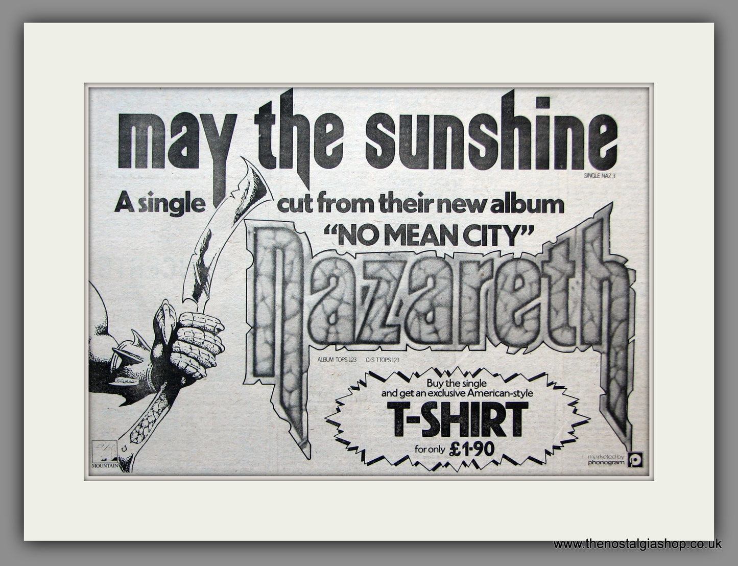 Nazareth. May The Sunshine. 1979 Original Advert (ref AD51361)