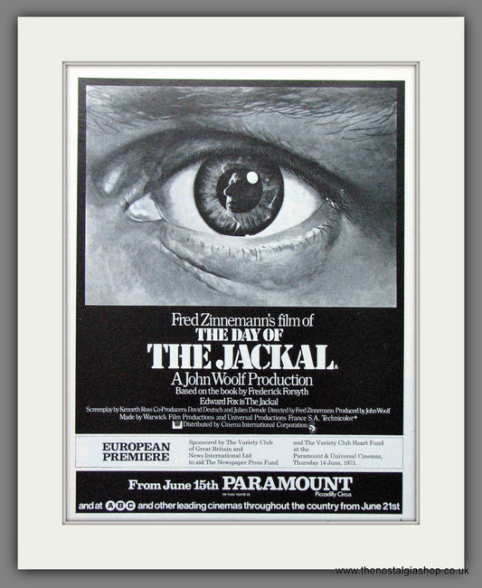 The Day Of The Jackal. 1973 Original advert (AD56158)