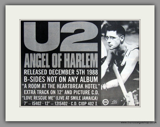 U2. Angel Of Harlem 1988 Original Advert (ref AD51378)