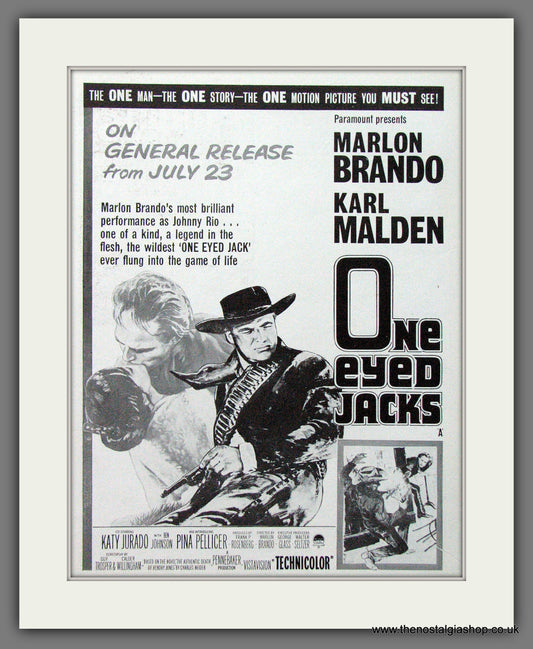 One Eyed Jacks. Marlon Brando. 1961 Original advert (AD56165)