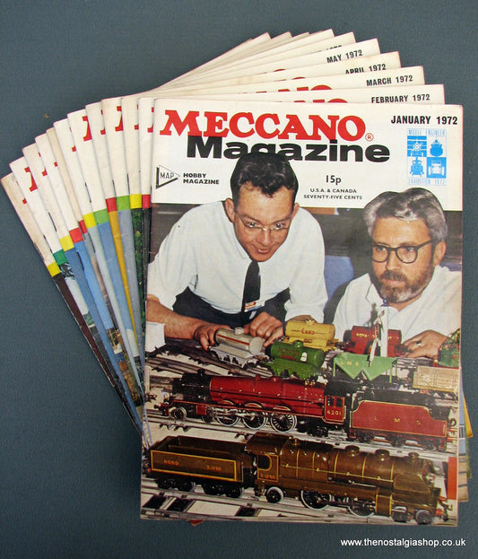 Meccano Magazines 1972. Full year 12 issues.