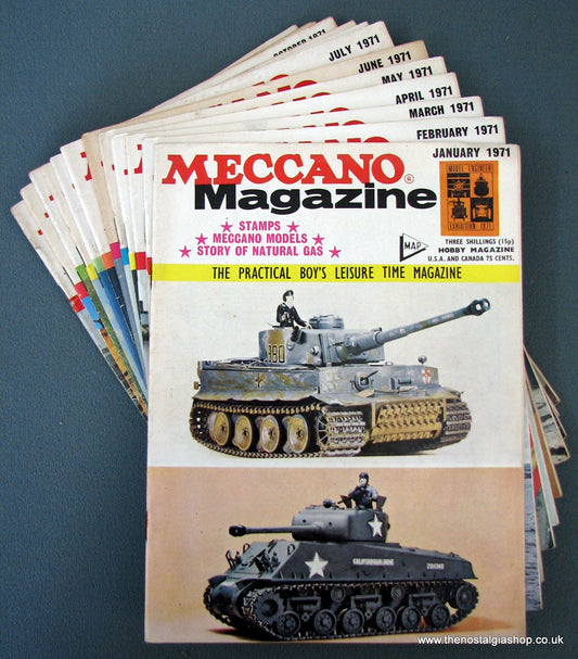 Meccano Magazines 1971. Full year 12 issues.