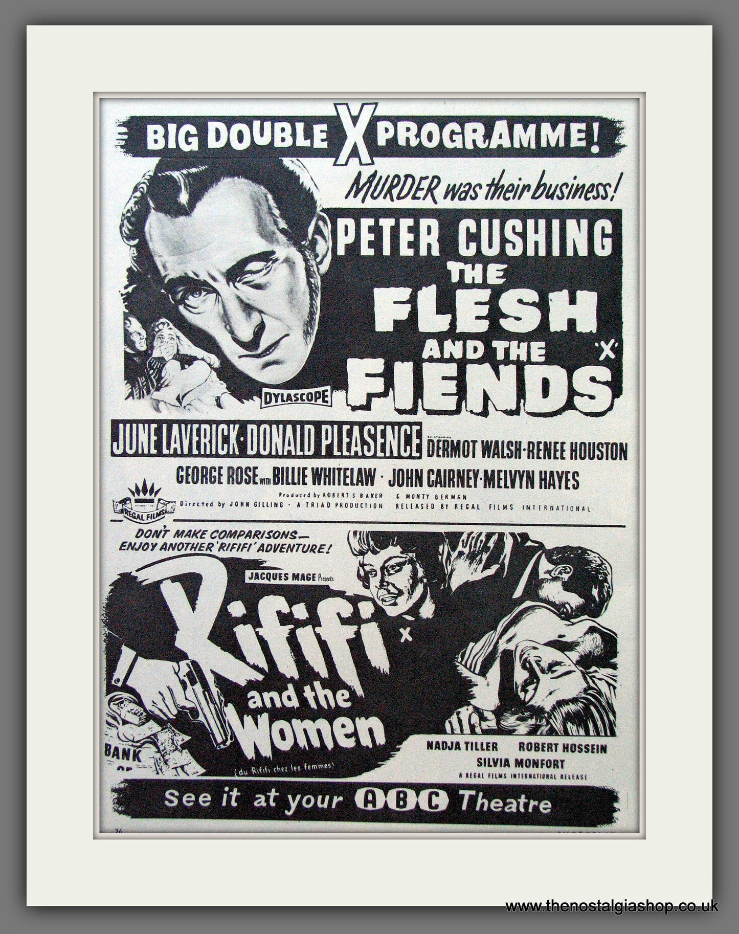 The Flesh And The Fiends. Peter Cushing. Vintage Advert 1960 (ref AD56261)