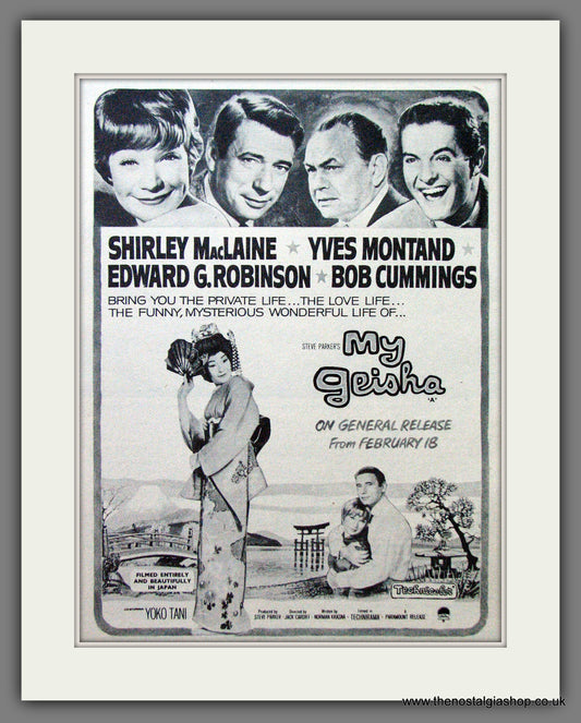 My Geisha. Shirley MacLaine. Vintage Advert 1962 (ref AD56265)