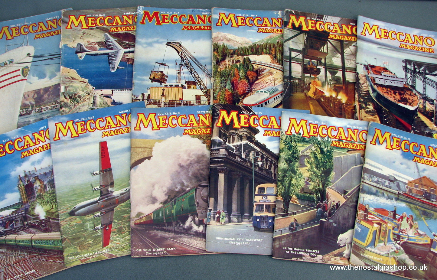 Meccano Magazines 1957. Full year 12 issues.