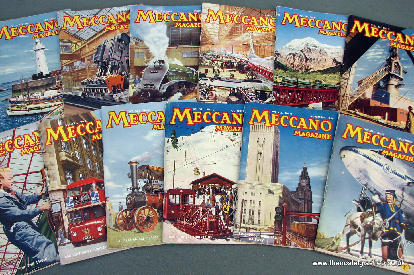 Meccano Magazines 1956. Full year 12 issues.