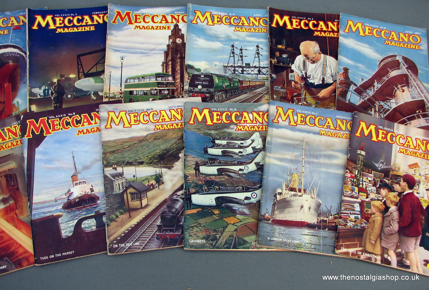 Meccano Magazines 1954. Full year 12 issues.