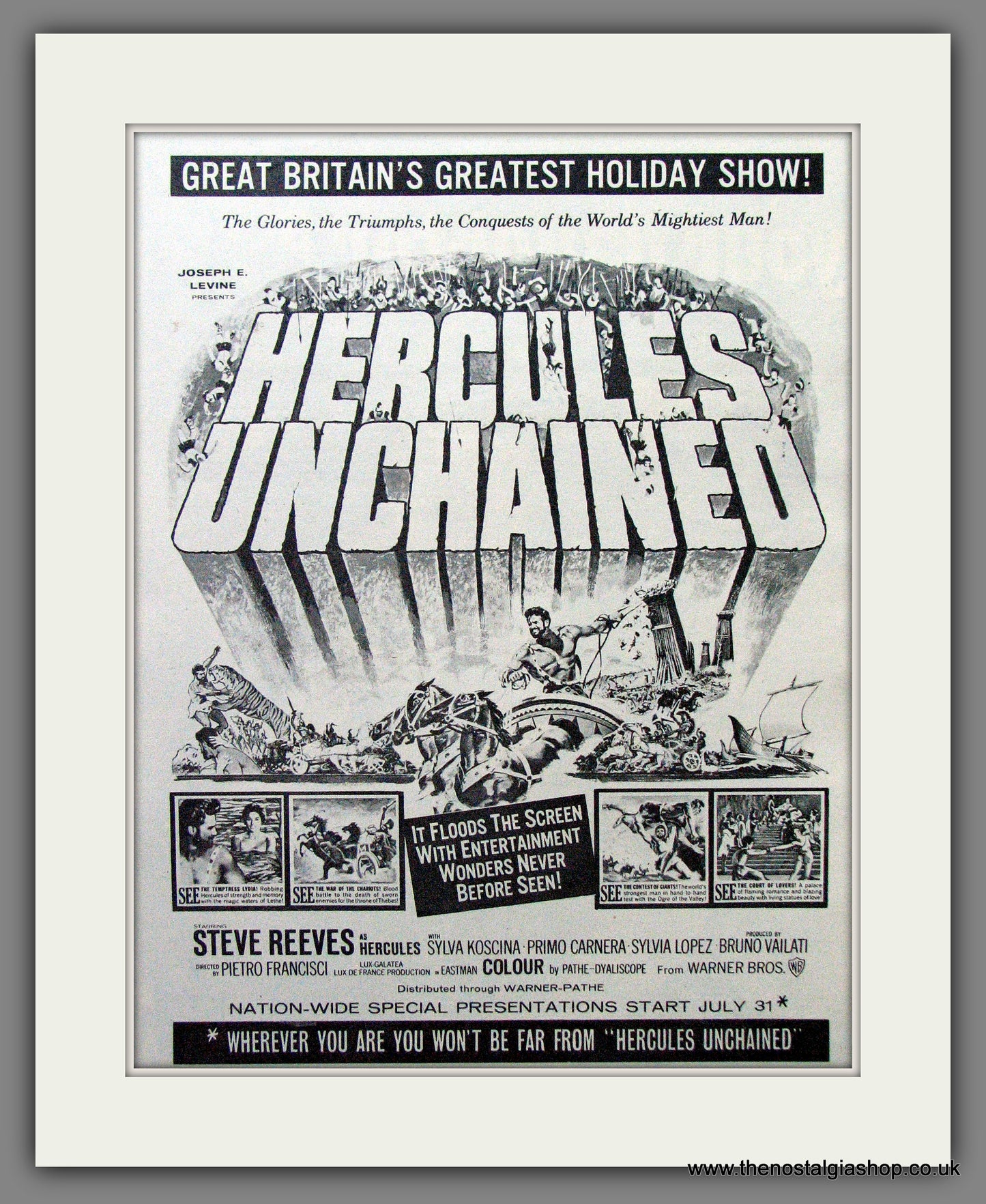 Hercules Unchained. Steve Reeves. Vintage Advert 1960 (ref AD56293)