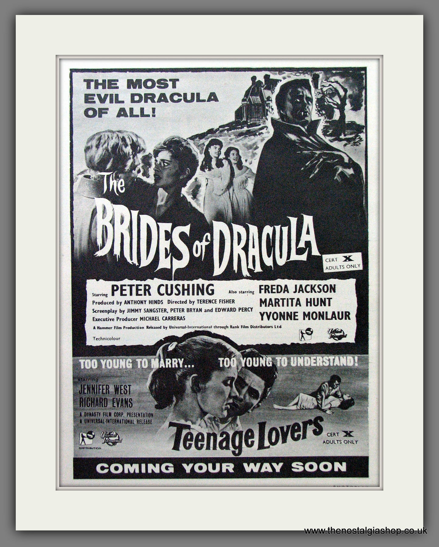 Brides Of Dracula. Peter Cushing. Vintage Advert 1960 (ref AD56294)
