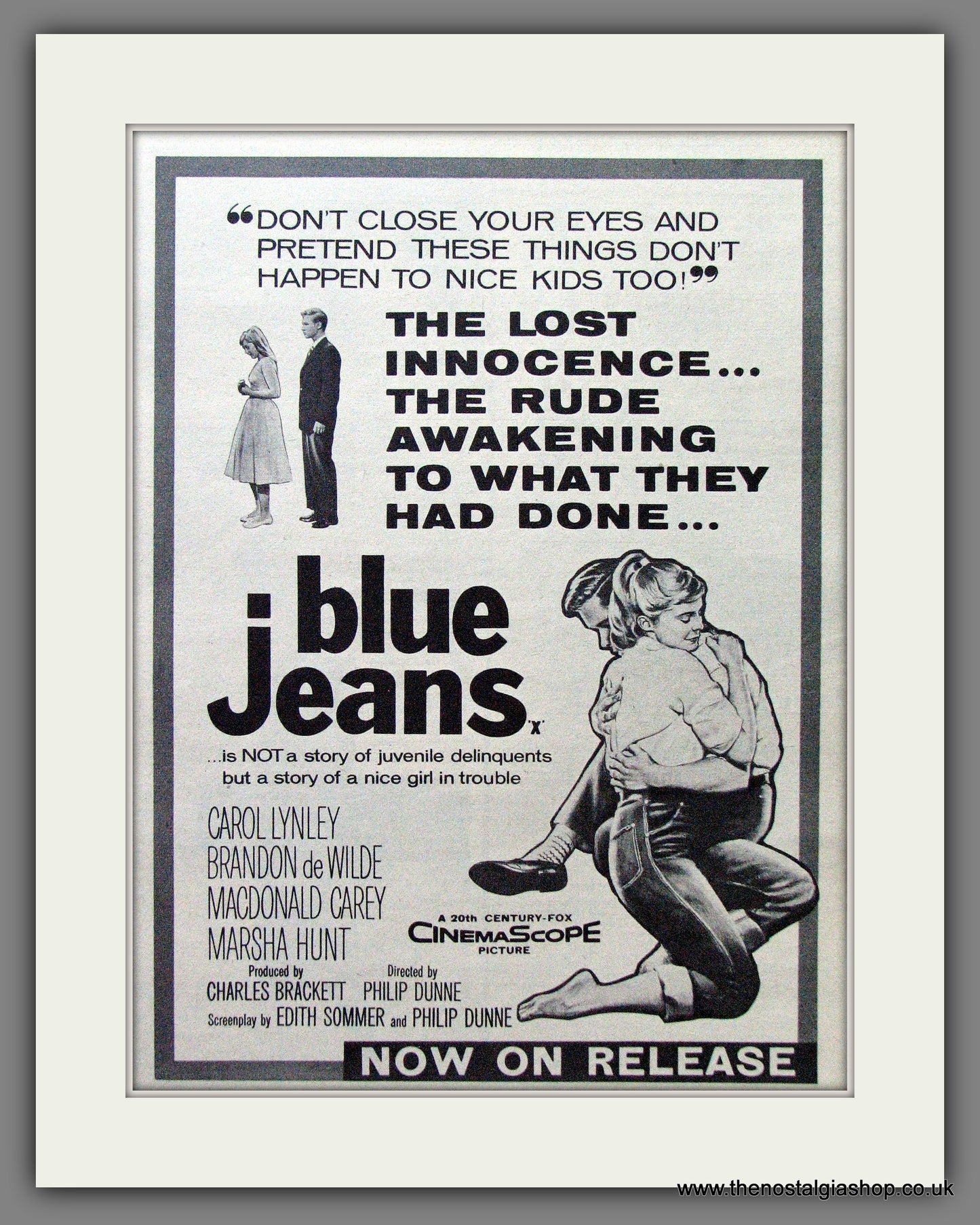 Blue Jeans. Carol Lynley. Vintage Advert 1959 (ref AD56296)