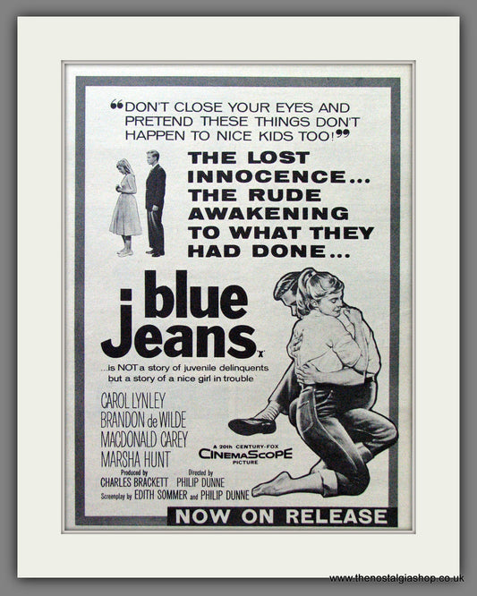 Blue Jeans. Carol Lynley. Vintage Advert 1959 (ref AD56296)
