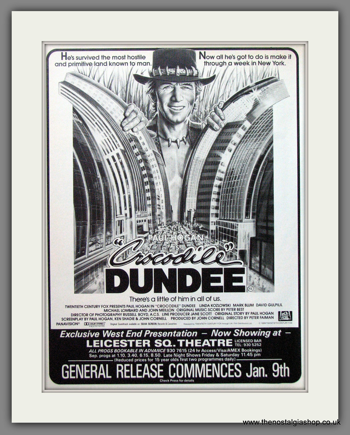 Crocodile Dundee. Paul Hogan. Vintage Advert 1987 (ref AD56298)