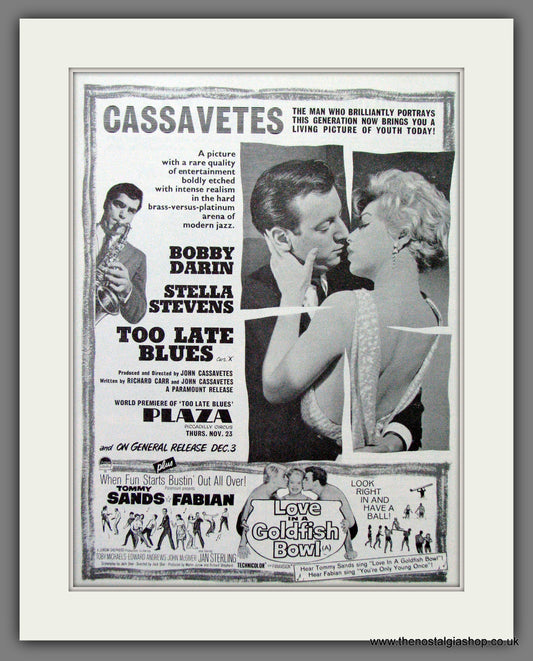 Too Late Blues. Bobby Darin. Vintage Advert 1961 (ref AD56300)