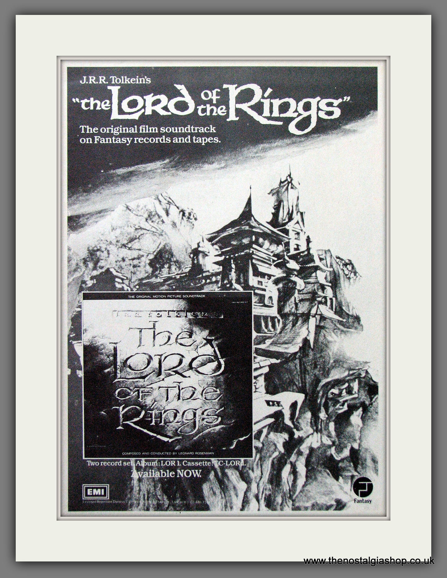 Lord Of The Rings. Film Soundtrack. Vintage Advert 1979 (ref AD56303)