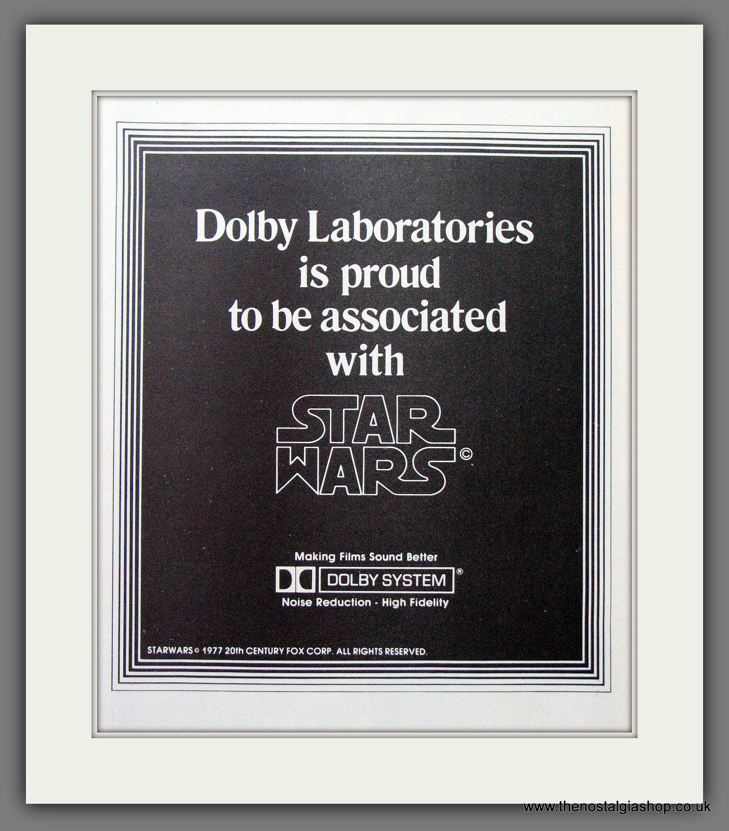 Star Wars. Dolby Systems. Vintage Advert 1978 (ref AD56305)