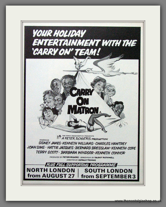 Carry On Matron. Sid James. Vintage Advert 1972 (ref AD56309)