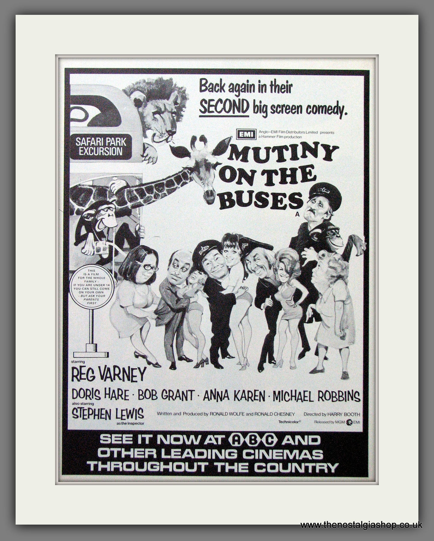 Mutiny On The Buses. Reg Varney. Vintage Advert 1972 (ref AD56311)