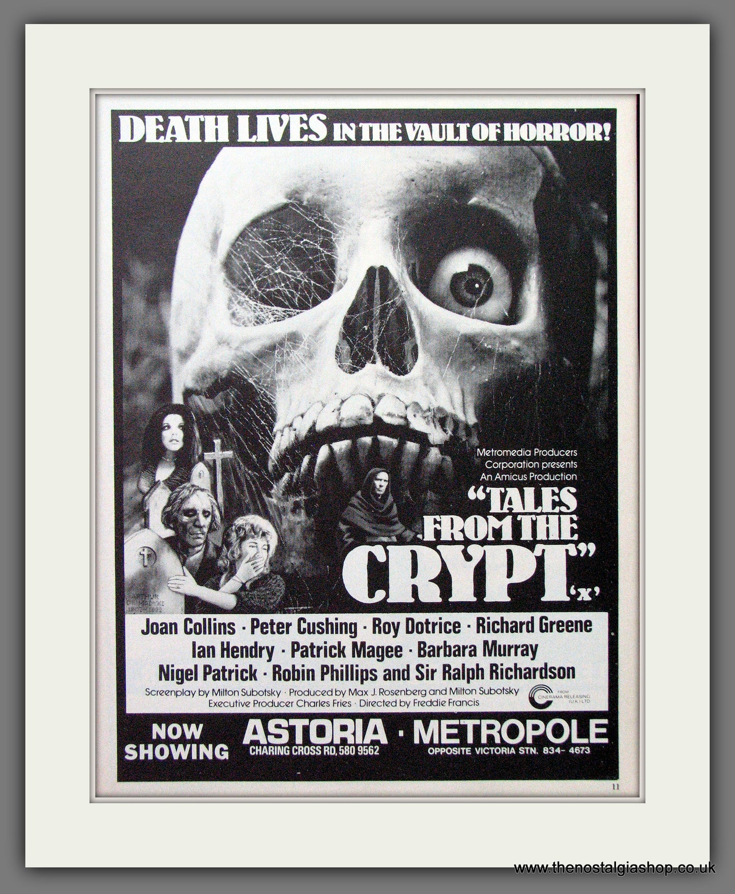 Tales From The Crypt. Peter Cushing. Vintage Advert 1972 (ref AD56312)