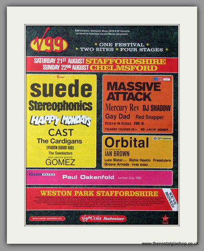 V99 Festival. Set of 2 Original Adverts (ref AD11258)