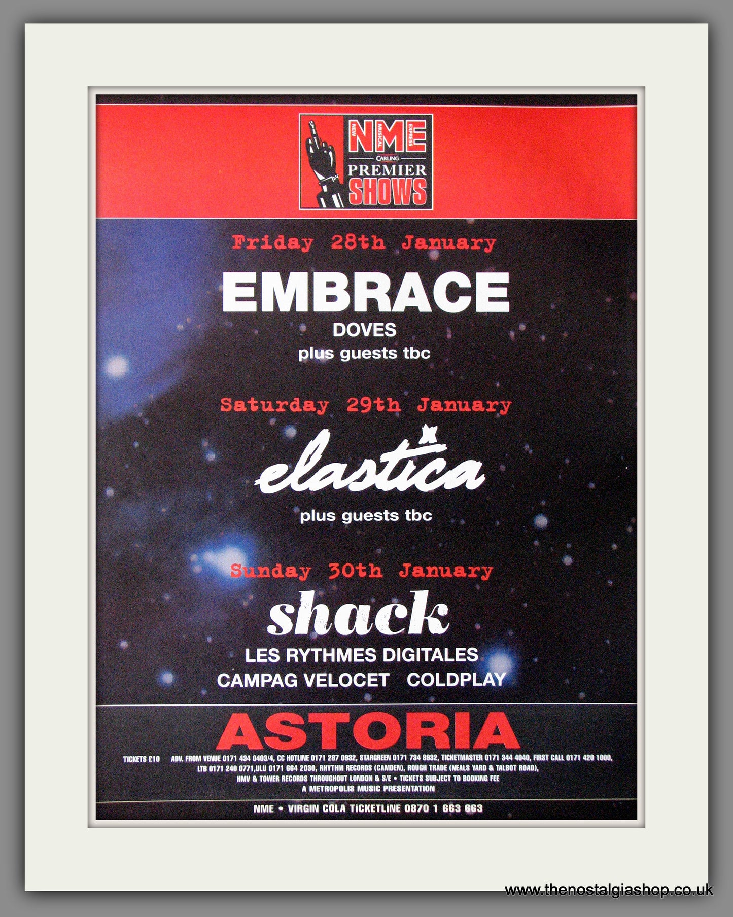 London Astoria Music Concerts.  2000 Original Double Advert (ref AD11266)