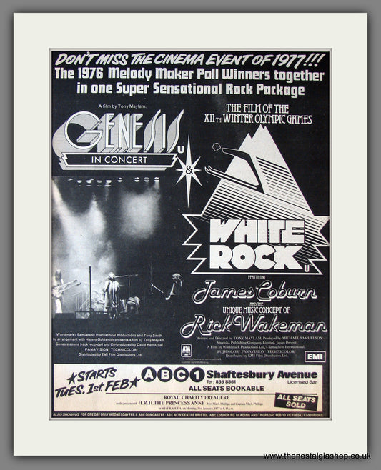 Genesis In Concert. Vintage Advert 1977 (ref AD13812)