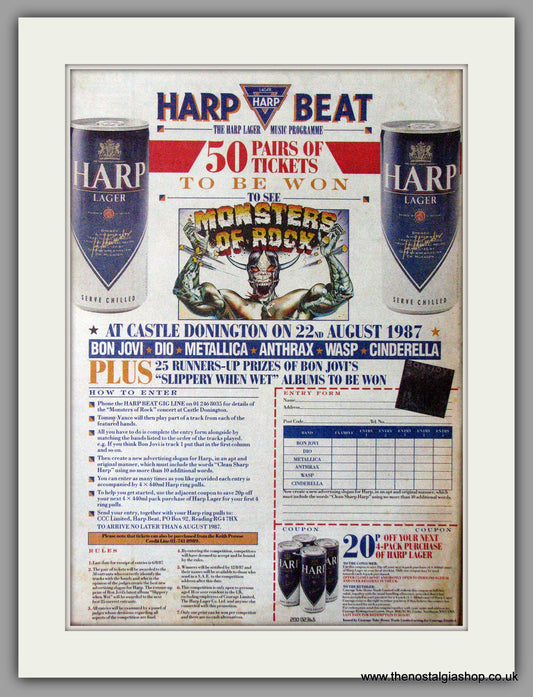 Monsters of Rock 1987, Win Tickets!. Original Advert 1987 (ref AD11290)