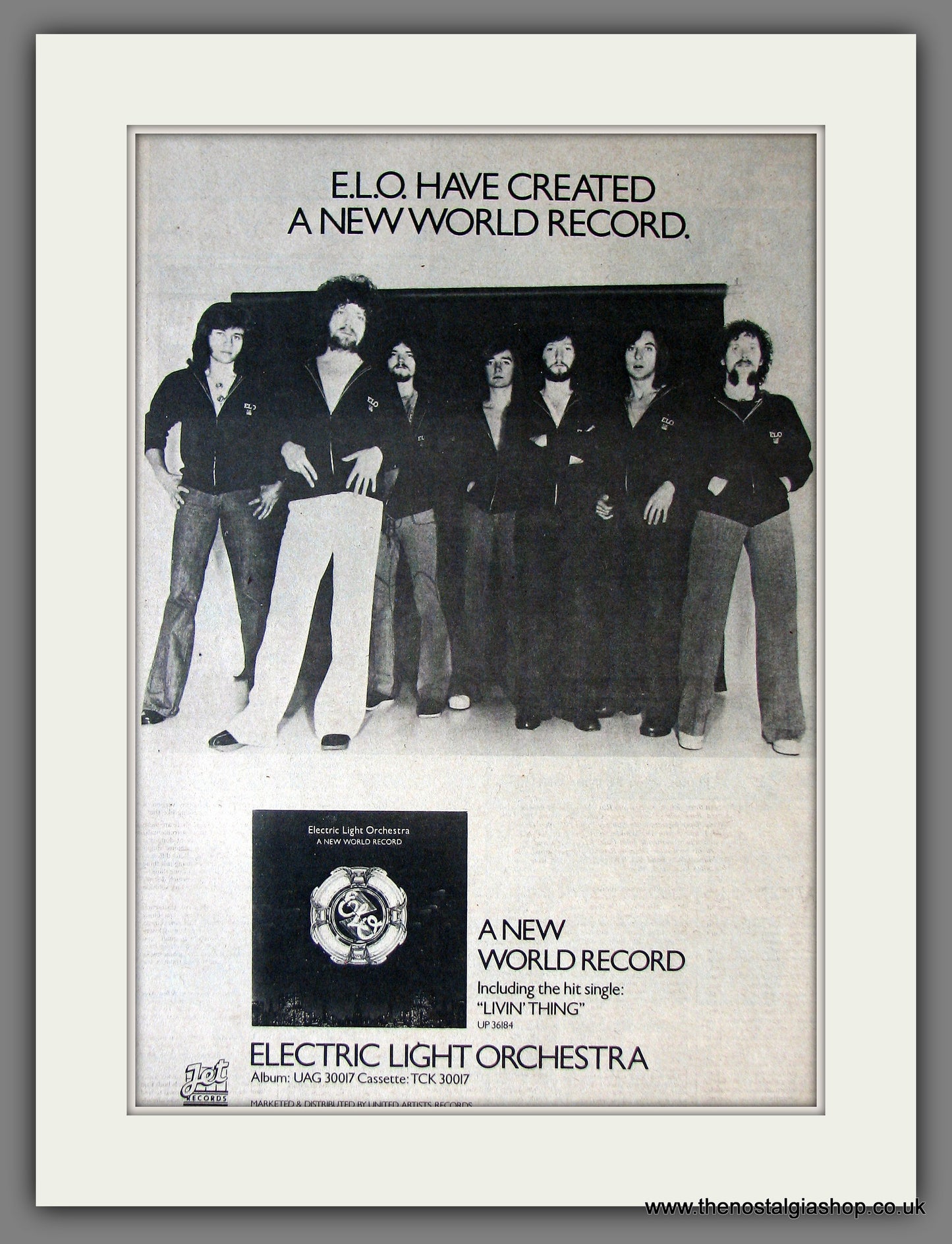 Electric Light Orchestra. A New World Record. Original Advert 1976 (ref AD13827)