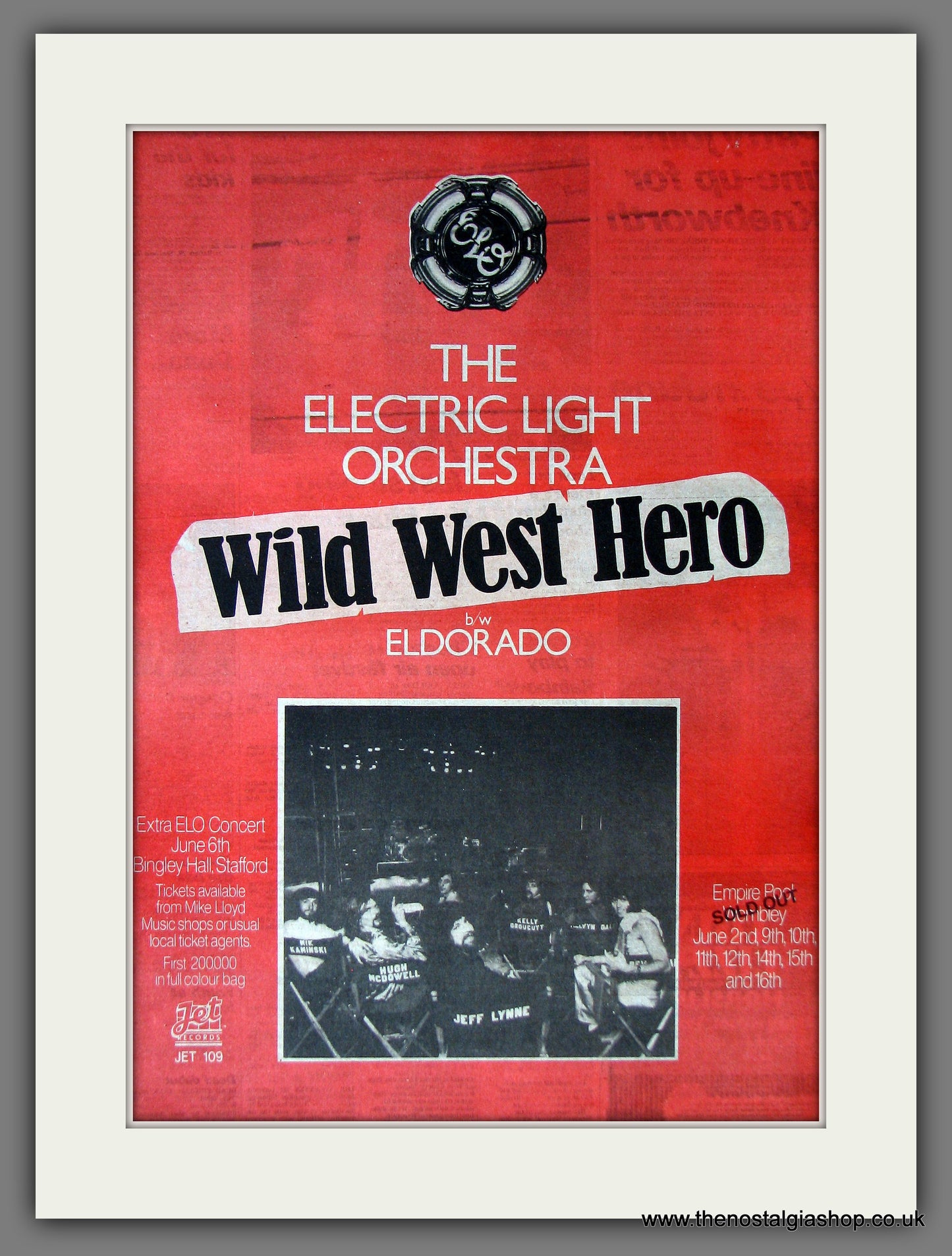 Electric Light Orchestra. Wild West Hero. Original Advert 1978 (ref AD13834)