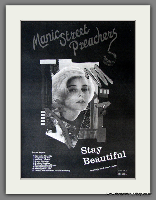Manic Street Preachers. Stay Beautiful. Original Advert 1991 (ref AD13848)